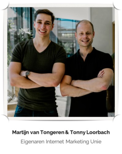 Op deze foto zie je Tonny Loorbach en Martijn van Tongeren, oprichters van de Winstgevende Website in 28 dagen challenge